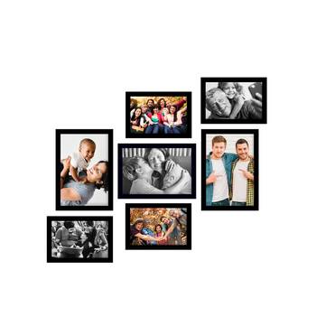 eCraftIndia Memory Wall Collage Photo Frame - Set of 7 Photo Frames for 4 Photos of 4"x6", 3 Photos of 5"x7" 1