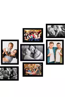 eCraftIndia Memory Wall Collage Photo Frame - Set of 7 Photo Frames for 4 Photos of 4"x6", 3 Photos of 5"x7"