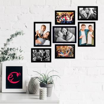 eCraftIndia Memory Wall Collage Photo Frame - Set of 7 Photo Frames for 4 Photos of 4"x6", 3 Photos of 5"x7" 2
