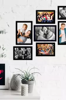 eCraftIndia Memory Wall Collage Photo Frame - Set of 7 Photo Frames for 4 Photos of 4"x6", 3 Photos of 5"x7"