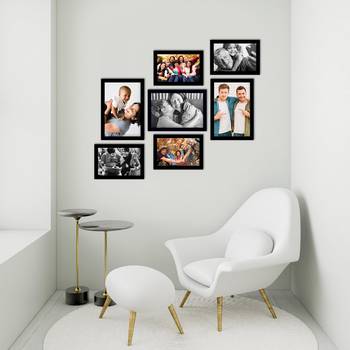 eCraftIndia Memory Wall Collage Photo Frame - Set of 7 Photo Frames for 4 Photos of 4"x6", 3 Photos of 5"x7" 3