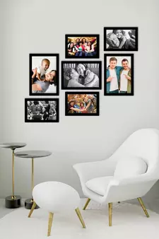 eCraftIndia Memory Wall Collage Photo Frame - Set of 7 Photo Frames for 4 Photos of 4"x6", 3 Photos of 5"x7"
