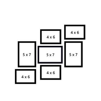 eCraftIndia Memory Wall Collage Photo Frame - Set of 7 Photo Frames for 4 Photos of 4"x6", 3 Photos of 5"x7" 4