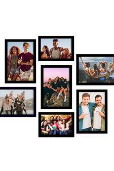 eCraftIndia Memory Wall Collage Photo Frame - Set of 7 Photo Frames for 2 Photos of 4"x6", 5 Photos of 5"x7"