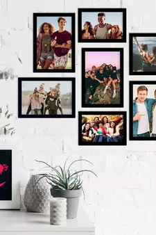eCraftIndia Memory Wall Collage Photo Frame - Set of 7 Photo Frames for 2 Photos of 4"x6", 5 Photos of 5"x7"