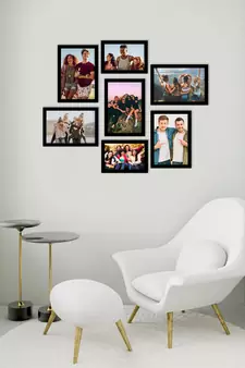 eCraftIndia Memory Wall Collage Photo Frame - Set of 7 Photo Frames for 2 Photos of 4"x6", 5 Photos of 5"x7"