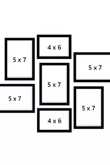 eCraftIndia Memory Wall Collage Photo Frame - Set of 7 Photo Frames for 2 Photos of 4"x6", 5 Photos of 5"x7"