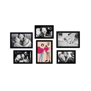 eCraftIndia Memory Wall Collage Photo Frame - Set of 6 Photo Frames for 3 Photos of 4"x6", 3 Photos of 5"x7" 1