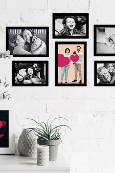eCraftIndia Memory Wall Collage Photo Frame - Set of 6 Photo Frames for 3 Photos of 4"x6", 3 Photos of 5"x7"