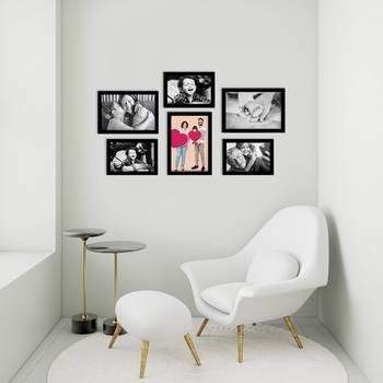 eCraftIndia Memory Wall Collage Photo Frame - Set of 6 Photo Frames for 3 Photos of 4"x6", 3 Photos of 5"x7" 3