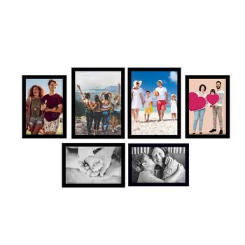 eCraftIndia Memory Wall Collage Photo Frame - Set of 6 Photo Frames for 4 Photos of 5"x7", 2 Photos of 6"x8" 1