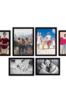 eCraftIndia Memory Wall Collage Photo Frame - Set of 6 Photo Frames for 4 Photos of 5"x7", 2 Photos of 6"x8"