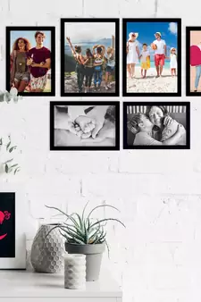 eCraftIndia Memory Wall Collage Photo Frame - Set of 6 Photo Frames for 4 Photos of 5"x7", 2 Photos of 6"x8"