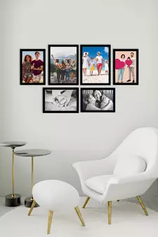 eCraftIndia Memory Wall Collage Photo Frame - Set of 6 Photo Frames for 4 Photos of 5"x7", 2 Photos of 6"x8"