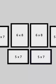 eCraftIndia Memory Wall Collage Photo Frame - Set of 6 Photo Frames for 4 Photos of 5"x7", 2 Photos of 6"x8"