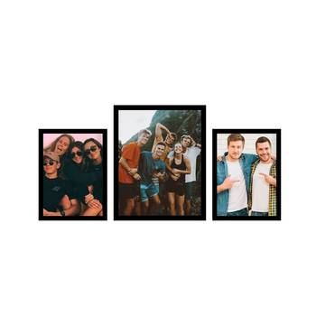 eCraftIndia Memory Wall Collage Photo Frame - Set of 3 Photo Frames for 2 Photos of 6"x8", 1 Photos of 8"x10" 1