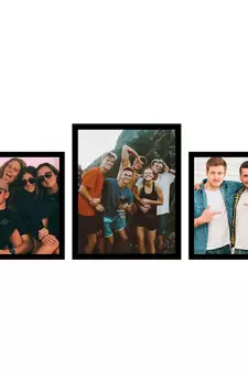 eCraftIndia Memory Wall Collage Photo Frame - Set of 3 Photo Frames for 2 Photos of 6"x8", 1 Photos of 8"x10"
