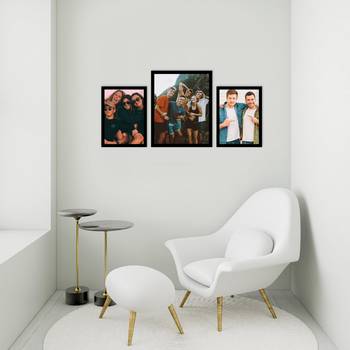 eCraftIndia Memory Wall Collage Photo Frame - Set of 3 Photo Frames for 2 Photos of 6"x8", 1 Photos of 8"x10" 3