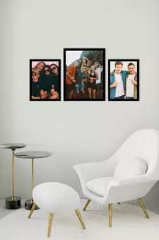 eCraftIndia Memory Wall Collage Photo Frame - Set of 3 Photo Frames for 2 Photos of 6"x8", 1 Photos of 8"x10"