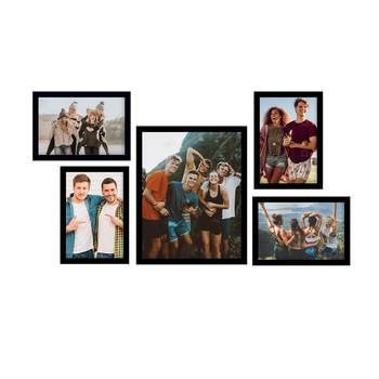 eCraftIndia Memory Wall Collage Photo Frame - Set of 5 Photo Frames for 4 Photos of 5"x7", 1 Photos of 8"x10" 1