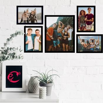 eCraftIndia Memory Wall Collage Photo Frame - Set of 5 Photo Frames for 4 Photos of 5"x7", 1 Photos of 8"x10" 2