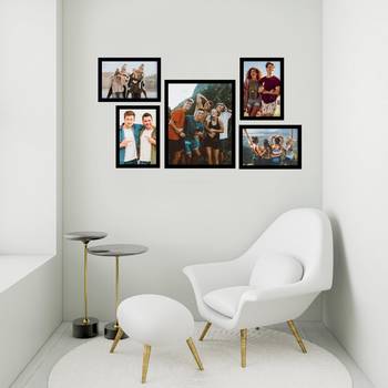 eCraftIndia Memory Wall Collage Photo Frame - Set of 5 Photo Frames for 4 Photos of 5"x7", 1 Photos of 8"x10" 3