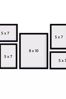 eCraftIndia Memory Wall Collage Photo Frame - Set of 5 Photo Frames for 4 Photos of 5"x7", 1 Photos of 8"x10"