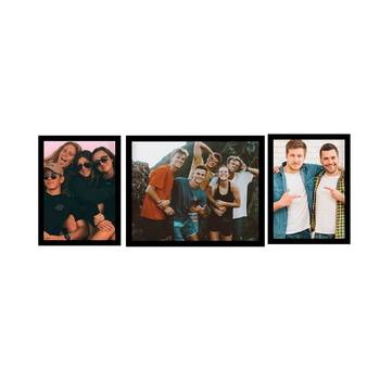 eCraftIndia Memory Wall Collage Photo Frame - Set of 3 Photo Frames for 2 Photos of 6"x8", 1 Photos of 8"x10" 1