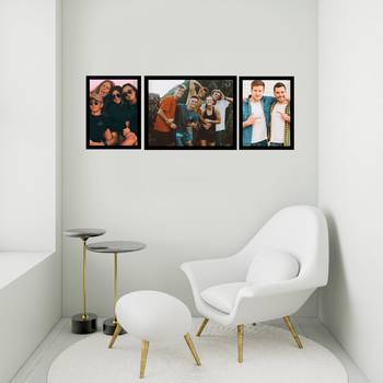 eCraftIndia Memory Wall Collage Photo Frame - Set of 3 Photo Frames for 2 Photos of 6"x8", 1 Photos of 8"x10" 3