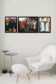 eCraftIndia Memory Wall Collage Photo Frame - Set of 3 Photo Frames for 2 Photos of 6"x8", 1 Photos of 8"x10"