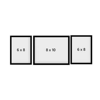 eCraftIndia Memory Wall Collage Photo Frame - Set of 3 Photo Frames for 2 Photos of 6"x8", 1 Photos of 8"x10" 4