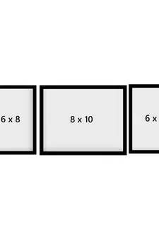 eCraftIndia Memory Wall Collage Photo Frame - Set of 3 Photo Frames for 2 Photos of 6"x8", 1 Photos of 8"x10"