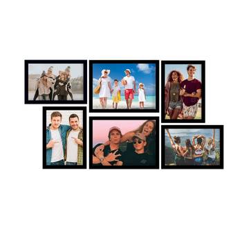 eCraftIndia Memory Wall Collage Photo Frame - Set of 6 Photo Frames for 4 Photos of 5"x7", 2 Photos of 6"x8" 1