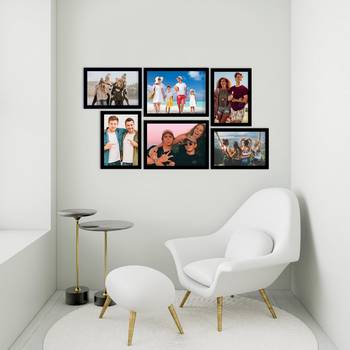 eCraftIndia Memory Wall Collage Photo Frame - Set of 6 Photo Frames for 4 Photos of 5"x7", 2 Photos of 6"x8" 3