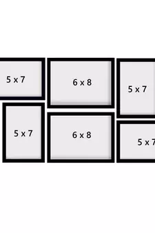 eCraftIndia Memory Wall Collage Photo Frame - Set of 6 Photo Frames for 4 Photos of 5"x7", 2 Photos of 6"x8"