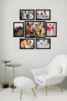 eCraftIndia Memory Wall Collage Photo Frame - Set of 7 Photo Frames for 6 Photos of 5"x7", 1 Photos of 8"x10"