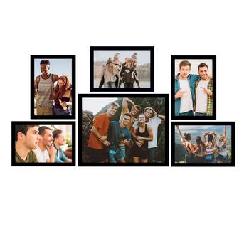 eCraftIndia Memory Wall Collage Photo Frame - Set of 6 Photo Frames for 5 Photos of 5"x7", 1 Photos of 8"x10" 1
