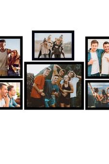 eCraftIndia Memory Wall Collage Photo Frame - Set of 6 Photo Frames for 5 Photos of 5"x7", 1 Photos of 8"x10"
