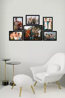 eCraftIndia Memory Wall Collage Photo Frame - Set of 6 Photo Frames for 5 Photos of 5"x7", 1 Photos of 8"x10"
