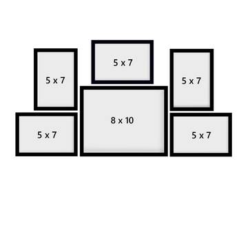 eCraftIndia Memory Wall Collage Photo Frame - Set of 6 Photo Frames for 5 Photos of 5"x7", 1 Photos of 8"x10" 4