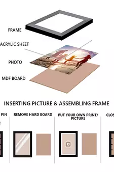 eCraftIndia Memory Wall Collage Photo Frame - Set of 6 Photo Frames for 5 Photos of 5"x7", 1 Photos of 8"x10"