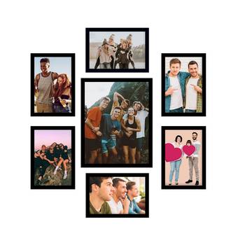 eCraftIndia Memory Wall Collage Photo Frame - Set of 7 Photo Frames for 6 Photos of 5"x7", 1 Photos of 8"x10" 1