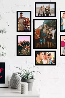 eCraftIndia Memory Wall Collage Photo Frame - Set of 7 Photo Frames for 6 Photos of 5"x7", 1 Photos of 8"x10"