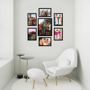 eCraftIndia Memory Wall Collage Photo Frame - Set of 7 Photo Frames for 6 Photos of 5"x7", 1 Photos of 8"x10" 3