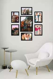 eCraftIndia Memory Wall Collage Photo Frame - Set of 7 Photo Frames for 6 Photos of 5"x7", 1 Photos of 8"x10"