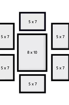 eCraftIndia Memory Wall Collage Photo Frame - Set of 7 Photo Frames for 6 Photos of 5"x7", 1 Photos of 8"x10"