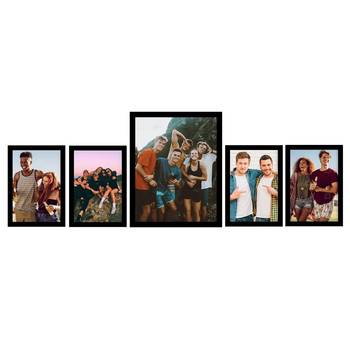 eCraftIndia Memory Wall Collage Photo Frame - Set of 5 Photo Frames for 4 Photos of 5"x7", 1 Photos of 8"x10" 1