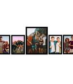 eCraftIndia Memory Wall Collage Photo Frame - Set of 5 Photo Frames for 4 Photos of 5"x7", 1 Photos of 8"x10"