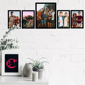 eCraftIndia Memory Wall Collage Photo Frame - Set of 5 Photo Frames for 4 Photos of 5"x7", 1 Photos of 8"x10" 2