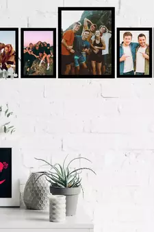eCraftIndia Memory Wall Collage Photo Frame - Set of 5 Photo Frames for 4 Photos of 5"x7", 1 Photos of 8"x10"
